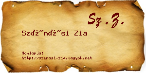Szénási Zia névjegykártya